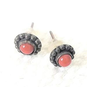 925 Silver & Carnelian gemstone stud earrings